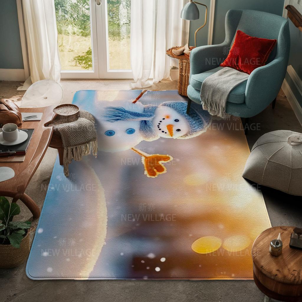 House Entrance Carpet Home Door Mat Living Room Bath Foot Bathroom Non-slip Water Absorption Rugs Bath Merry Christmas Winter