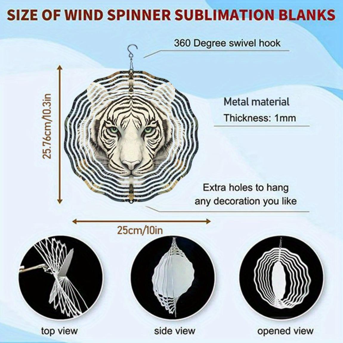 

Мандала Лазерная резка Флюгер Садовый декор для улицы Узор Белый тигр 3D Динамический Металлический Колокольчик Подвесной Вращающийся Классический стиль с