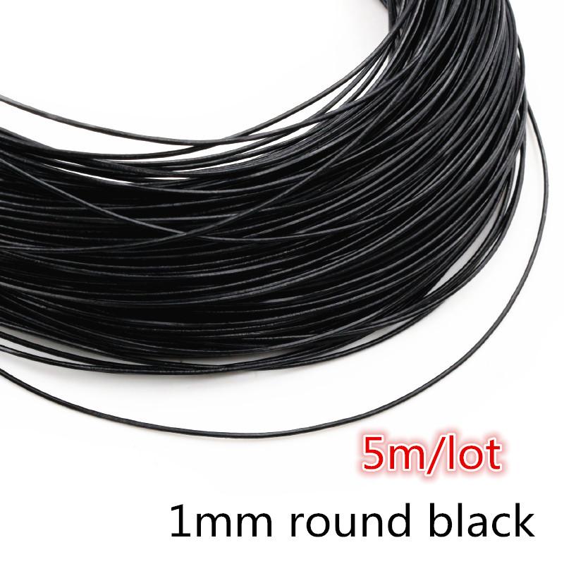 2-5m/lot 1-8mm Genuine Cow Leather Round/Flat Strand Thong Cord DIY Bracelet Findings Rope String For Jewelry Making Accessories
