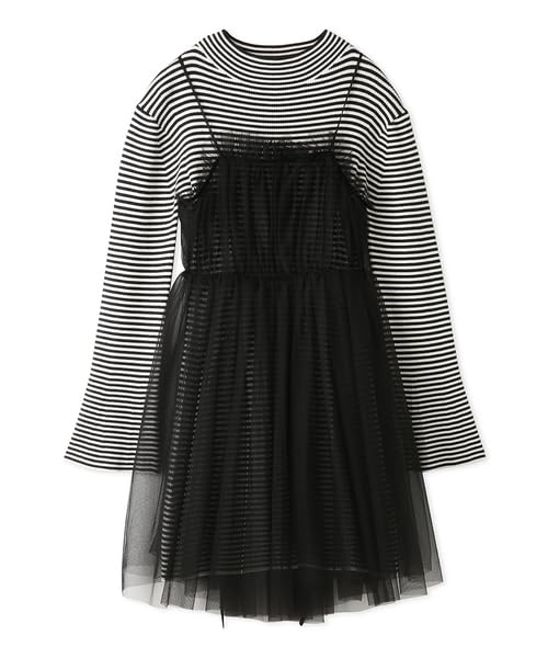 

Sustaina Tulle Cami Set Mini Knit Dress SWNO235050 BORDER [Sneider] Women s