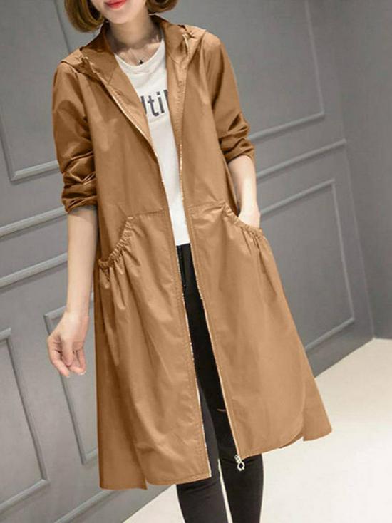 Damen Kapuzen-Windbreaker in Übergröße - Herbst 2026 Europäischer & Amerikanischer Stil