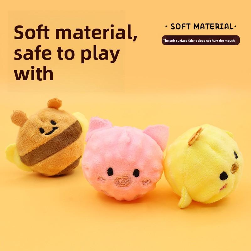 Pet Mini Elastic Ball Pet Sound Toy Self-Entertainment Fun Toy for Relaxation, Chewing, Durability, Biting, Interactive Cartoon
