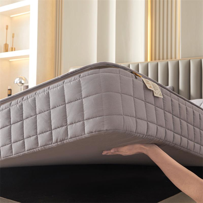 Brushed Cotton Soybean Quilted Fitted Mattress Protector – Six-Sided, 360° Coverage