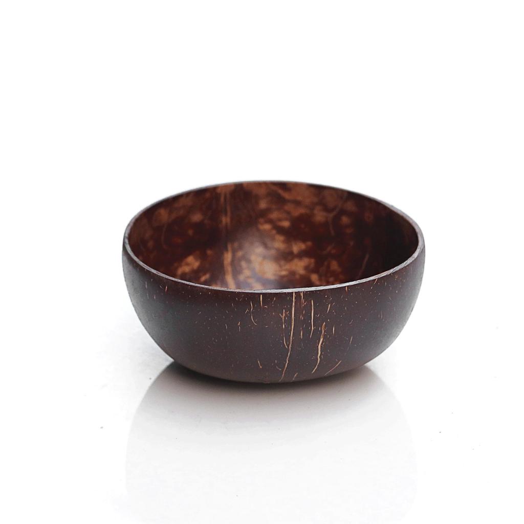 Natural Coconut Bowl Set: Coconut Shell Bowl with Coconut Wood Spoon and Fork for Fruit, Smoothies, and Salads