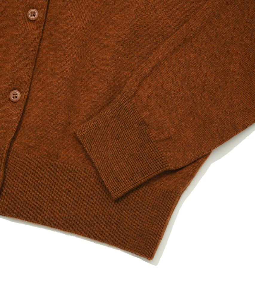 COVERNAT WOMAN Basic Round Wool Knit Cardigan Brown