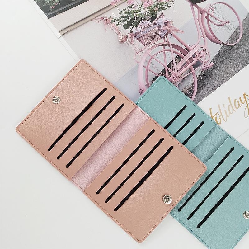 Unisex Multi Color Thickened PU Leather ID Card Holder Multi Slot Bank Credit Card Holder Card Case Cards Wallet Coin Purse