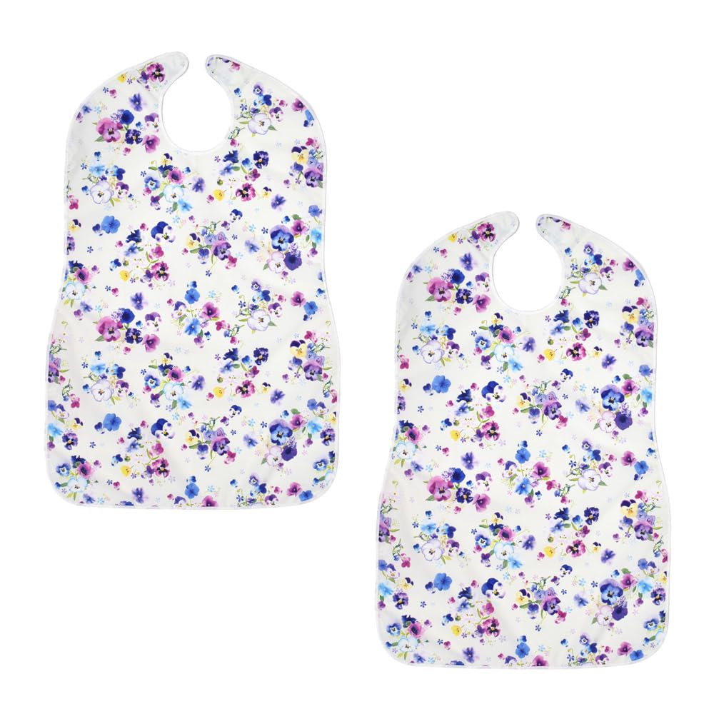 STYLE Decor Nursing Meal Apron Table Mat Set of 2 Floral Bouquet Meal Apron Nursing Water Repellent Nursing Stylish Cute Elderly Nursing Home Nursing