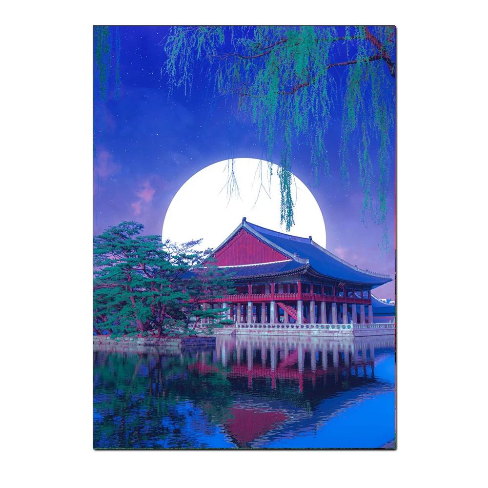 

Япония Городской Пейзаж Постер Гора Фудзи Ночная Улица Картина Принт Холст Живопись Настенное Искусство Для Дома Комнаты Декор Фреска Без Рамки 8X12inch 20x30cm