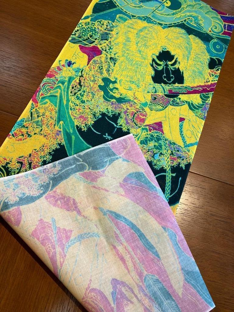 Hand Towel from the Popular Suikoden of the 108 by Utagawa Featuring a Crazy Ukiyo-e Series, "One Heroes," Kuniyoshi, Pattern.