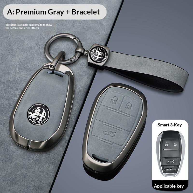 For Alfa Romeo Giulia 2015 +Stelvio 2016+ Spider Etcetera Car Key Bag Keychain Car Remote Key Case Cover Shell Protector Keyless zw4