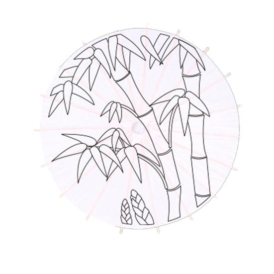 DIY Coloring Paper Umbrella with Bamboo Handle Handmade Chinese Oiled Paper Umbrella White Paper Umbrella Japanese Parasol Decoration