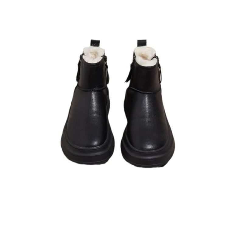 Medium tube snow boots women's fleece thickened non-slip short boots women's winter new cold-resistant warm cotton shoes women