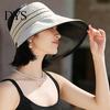 Stylish Commuting Sun Hat Women with Ponytail Hole, Wide Brim Floppy Foldable for Hat, UV Protection Summer Beach Vacation Hiking