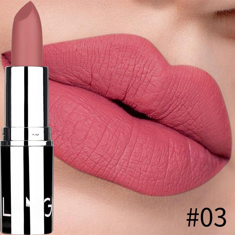 

Langmanni 8 цветов матовой помады, стойкая водостойкая помада в серебристом тюбике 03