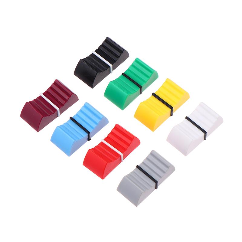 10PCS Plastic Touch Sensitive Fader Knob Caps For Mixer Desk Ribbed Slider Switch Key Caps Push Mixer Knob Cap