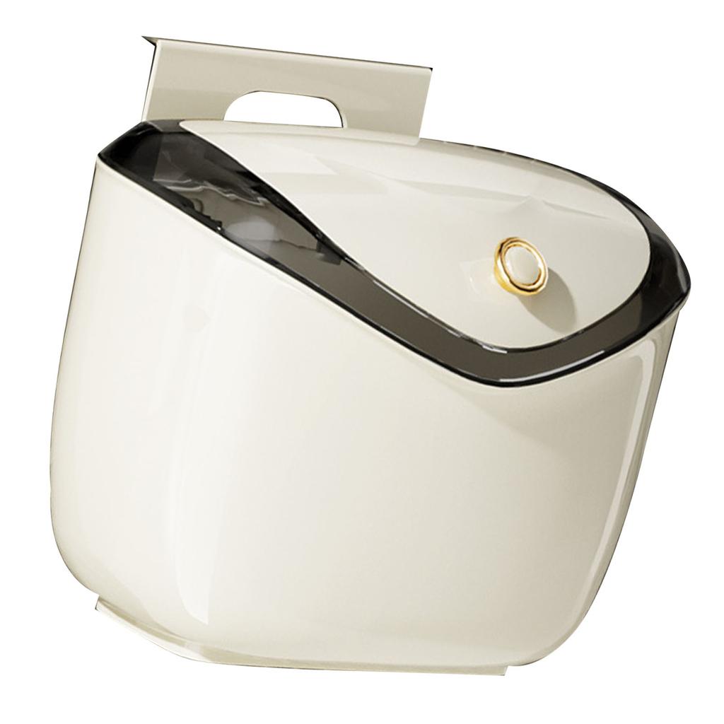 Hanging Small Trash Can Wall Mounted Punch Kitchen Compost Bin with Lid for Counter Top Under Sink Bathroom Living Room