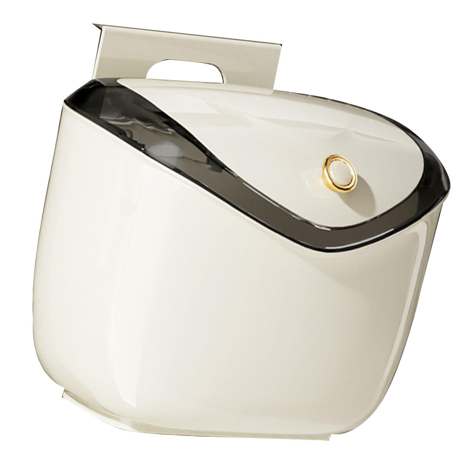 

Hanging Small Trash Can Wall Mounted Punch Kitchen Compost Bin with Lid for Counter Top Under Sink Bathroom Living Room
