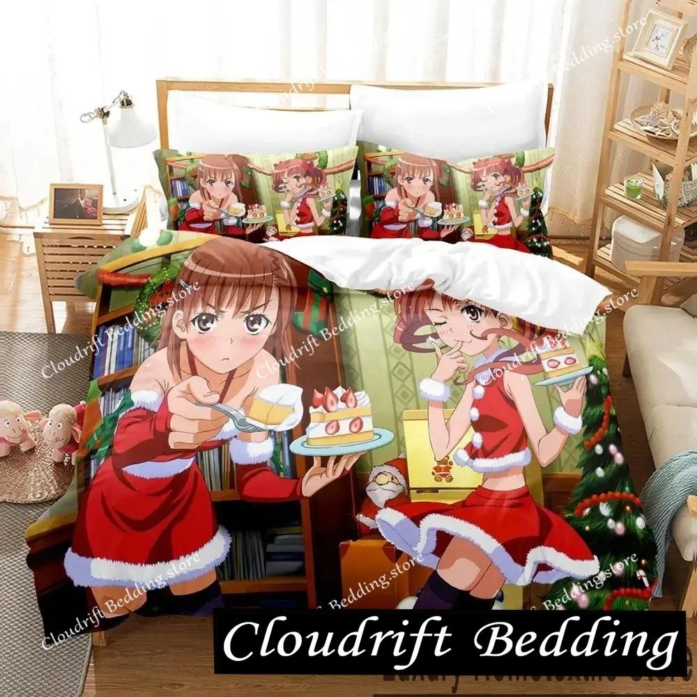 Misaka Mikoto A Certain Magical Index Railgun Bedding Set Boys Girls Twin Queen King Size Duvet Cover Pillowcase Bed boys Adult
