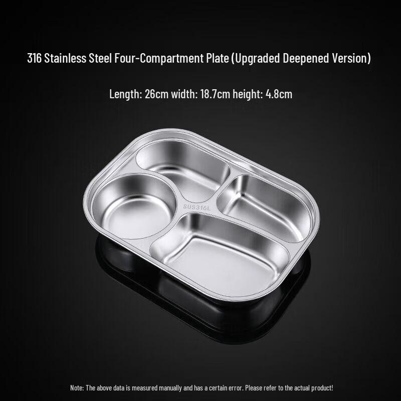Children s 316L Stainless Steel 4-Compartment Plate