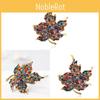 Retro Leaf Brooch With Colored Crystals For Women Fashion Jewelry