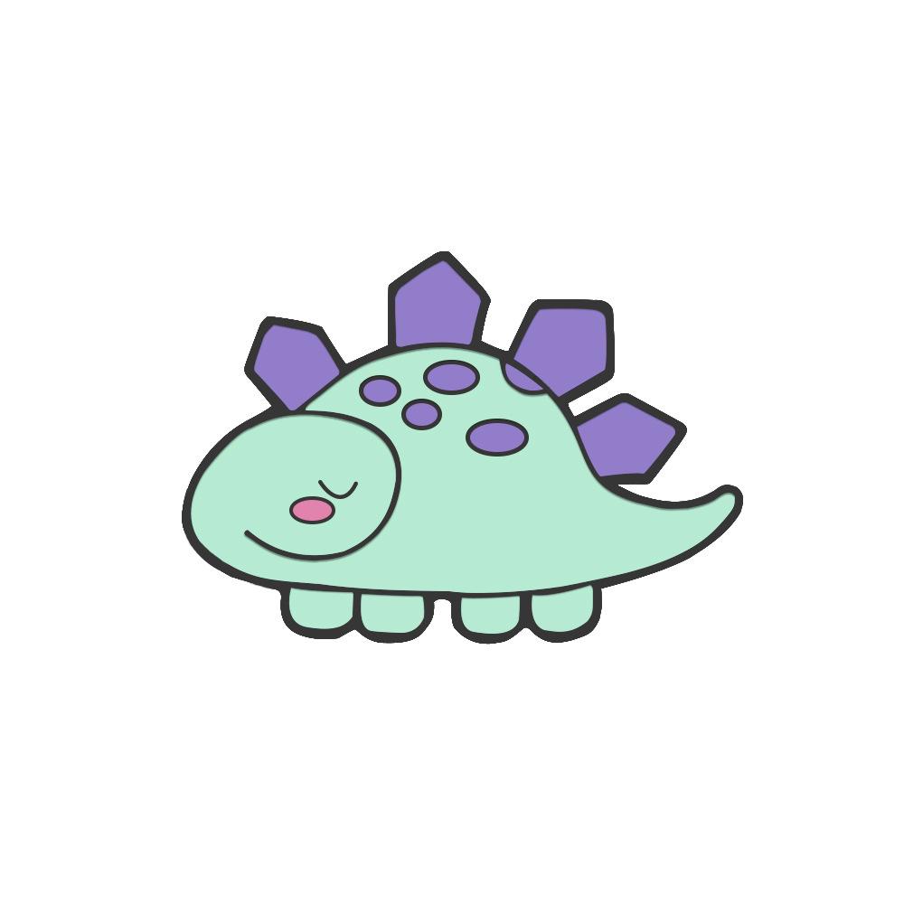 Adorable Kawaii Dinosaur Cartoon Brooch: Soft Animal Badge, Student Bag Pendant Ornament