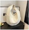 Fashion women's bag spring solid color light casual large capacity pleated shoulder bag messenger bag simple versatile bag