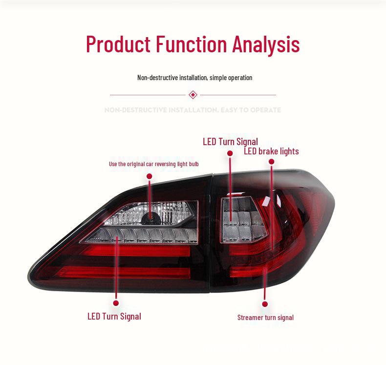 LED Sequential Turn Signal Taillight Assembly for 2009-2015 Lexus RX350/RX450H.