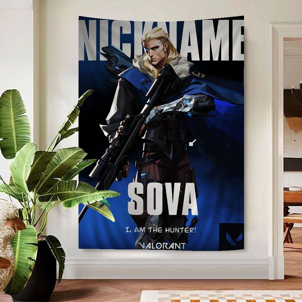 

Multiplayer Tactical Shooting Game Valorant Hippie Wall Hanging Tapestries Bohemian Wall Tapestries Mandala INS Home Decor 74x94cm(29x37in)