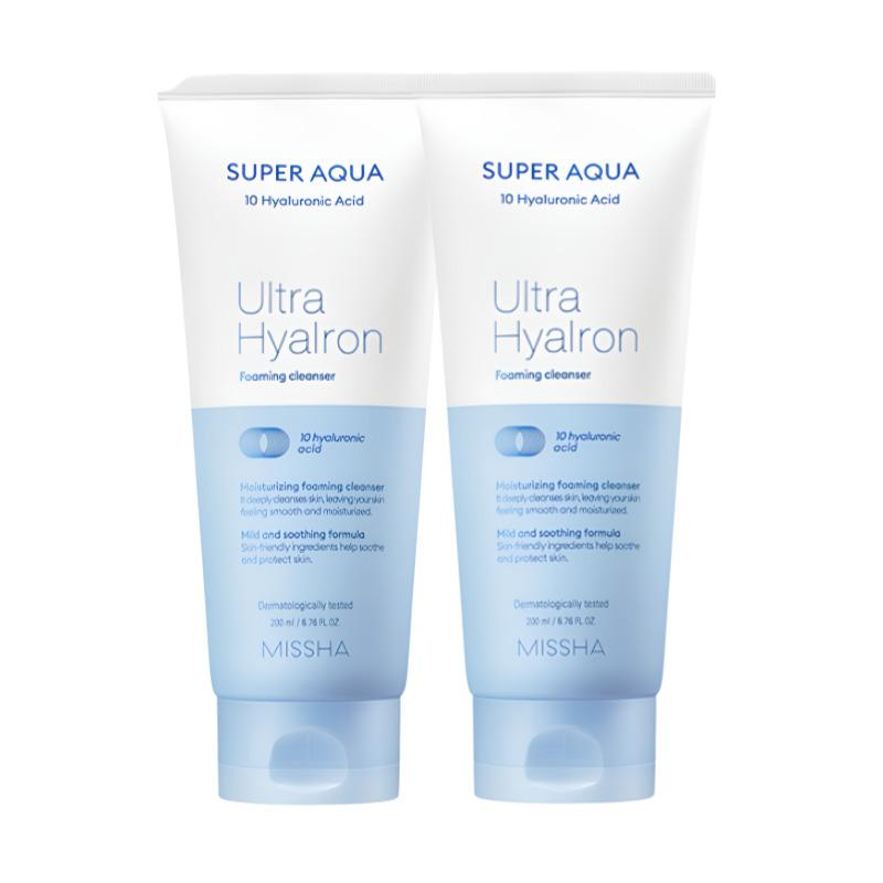 MISSHA Super Aqua Ultra Hyalron Cleansing Foam – 200ml Deep Cleansing & Hydrating Facial Cleanser