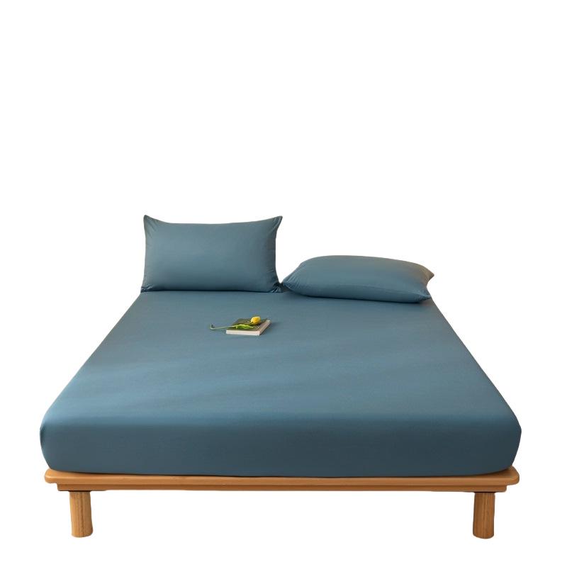 "Pojedyncze prześcieradło z czesanej bawełny w jednolitym kolorze – Ochraniacz na materac na łóżko piętrowe w akademiku"