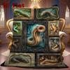 Mystic Serpent Collection 2D Flat Pattern Flannel Blanket, High quality All Seasons, Home Decor, Warmth and Comfort, Perfect for Christmas Gifts.