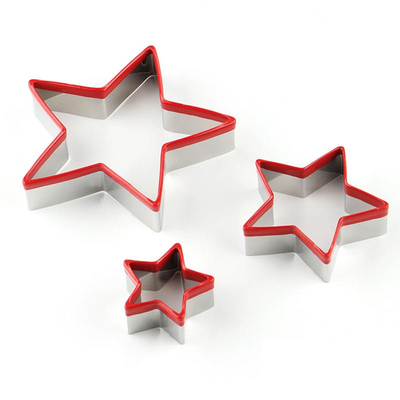 3Pcs/Set Cookie Cutter 430 Stainless Steel + PVC Sandwich Cutting Mold (BPA Free, No FDA)