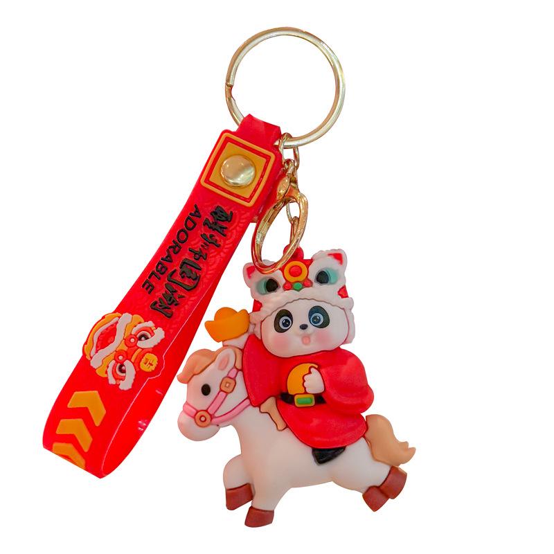 2026 Year of the Horse Zodiac God of Wealth Keychain – Money-Attracting Horse Mascot Pendant