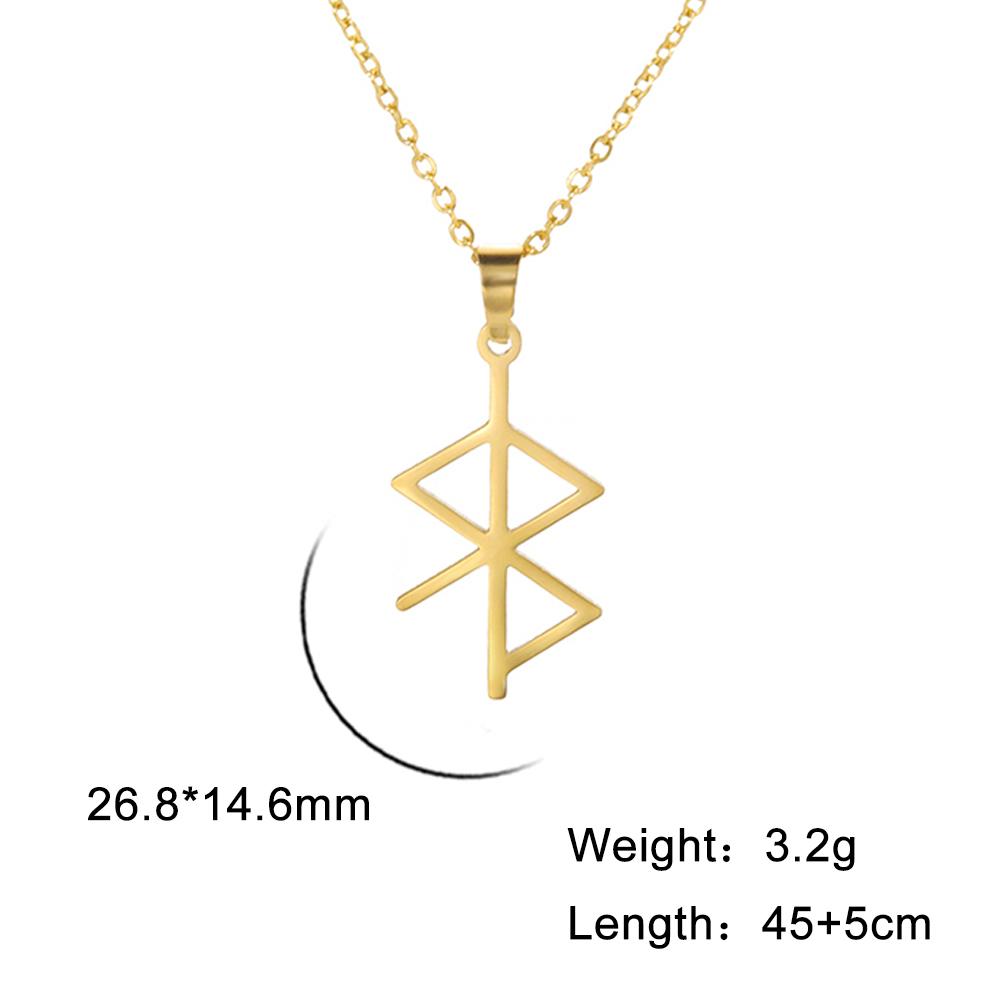 

Dawapara Rune Amulet Necklace Stainless Steel Viking Runes for Love and Peace Small Charms Pendant
