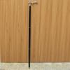 Bird Handle Walking Stick Silver Tone Carved Cane with Black Wooden Shaft Handmade Walking Cane Gift for Men, Collectors