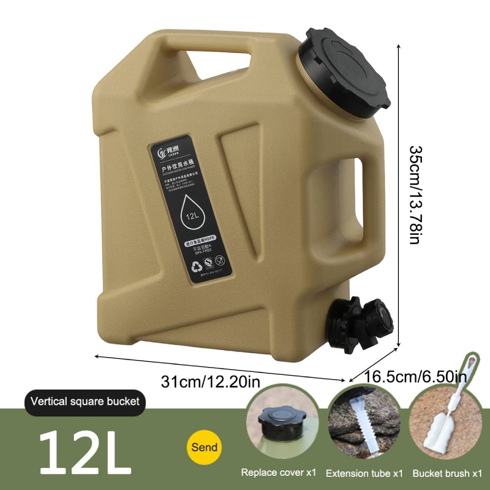 11L Water Bucket Large Capacity Portable Drinking Water Canister with Detachable Faucet No Leakage for Outdoor Travel Driving