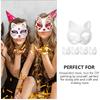 LOGOFUN 10 Pcs Cat Masks for Kids Therian Mask White Paper Blank DIY Unpainted Animal Mask Cosplay Party Decorations