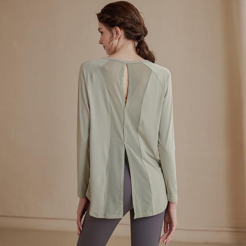 

Женский свободный спортивный топ WEZHO с сетчатыми вставками и длинным рукавом