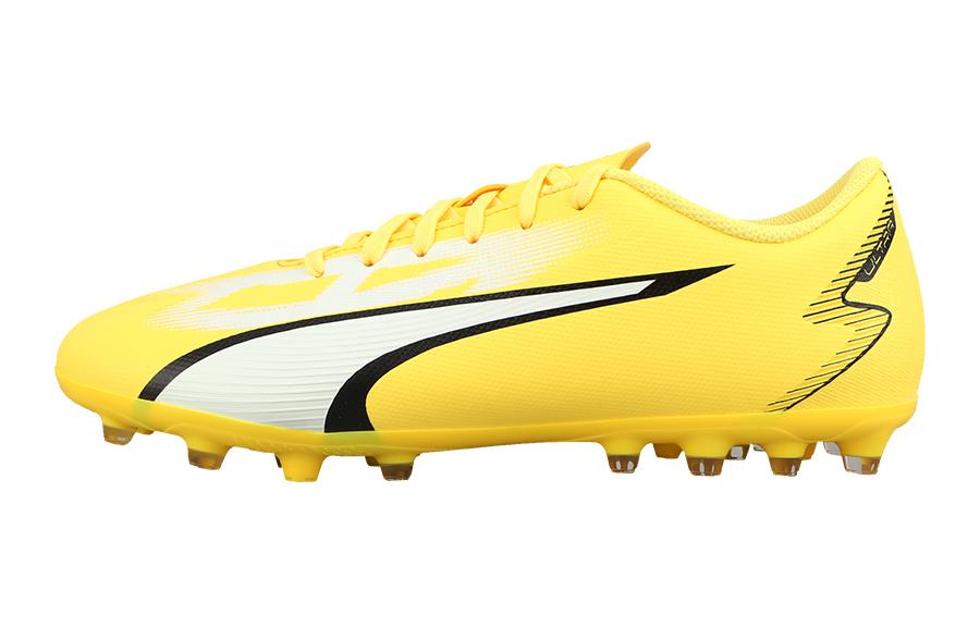 PUMA Ultra Play MG Амортизация, Износостойкие Низкие Детские Футбольные Бутсы Ярко-Желтый Белый Детские 107532-04 38.5