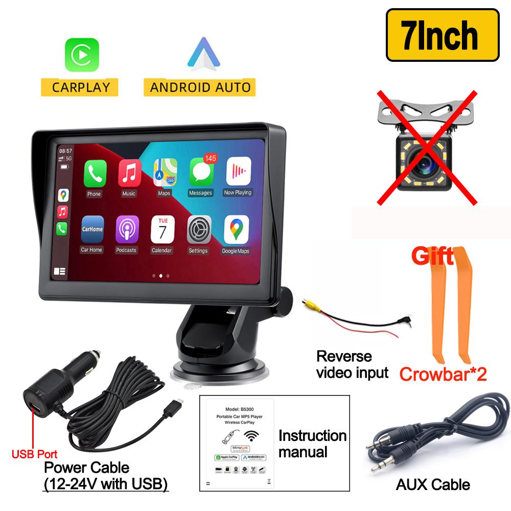 

7-дюймовый универсальный автомобильный радиоприемник, автомобильная мультимедиа, беспроводной Carplay, Android Auto, видеоплеер, сенсорный экран, интеллектуальные автомобильные системы