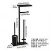Floor-to-ceiling Toilet Brush Holder with Toilet Paper Holder Multifunctional Standing Tissue Holder
