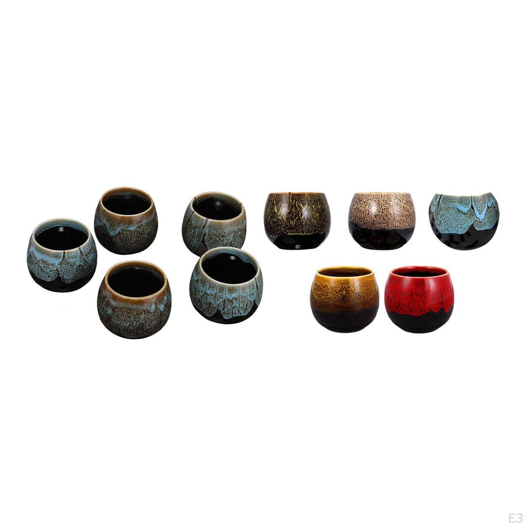 5Pcs Japanese Ceramic Tea Cups Chinese Teacups Birthday Gift Coffee for Drinks Milk and