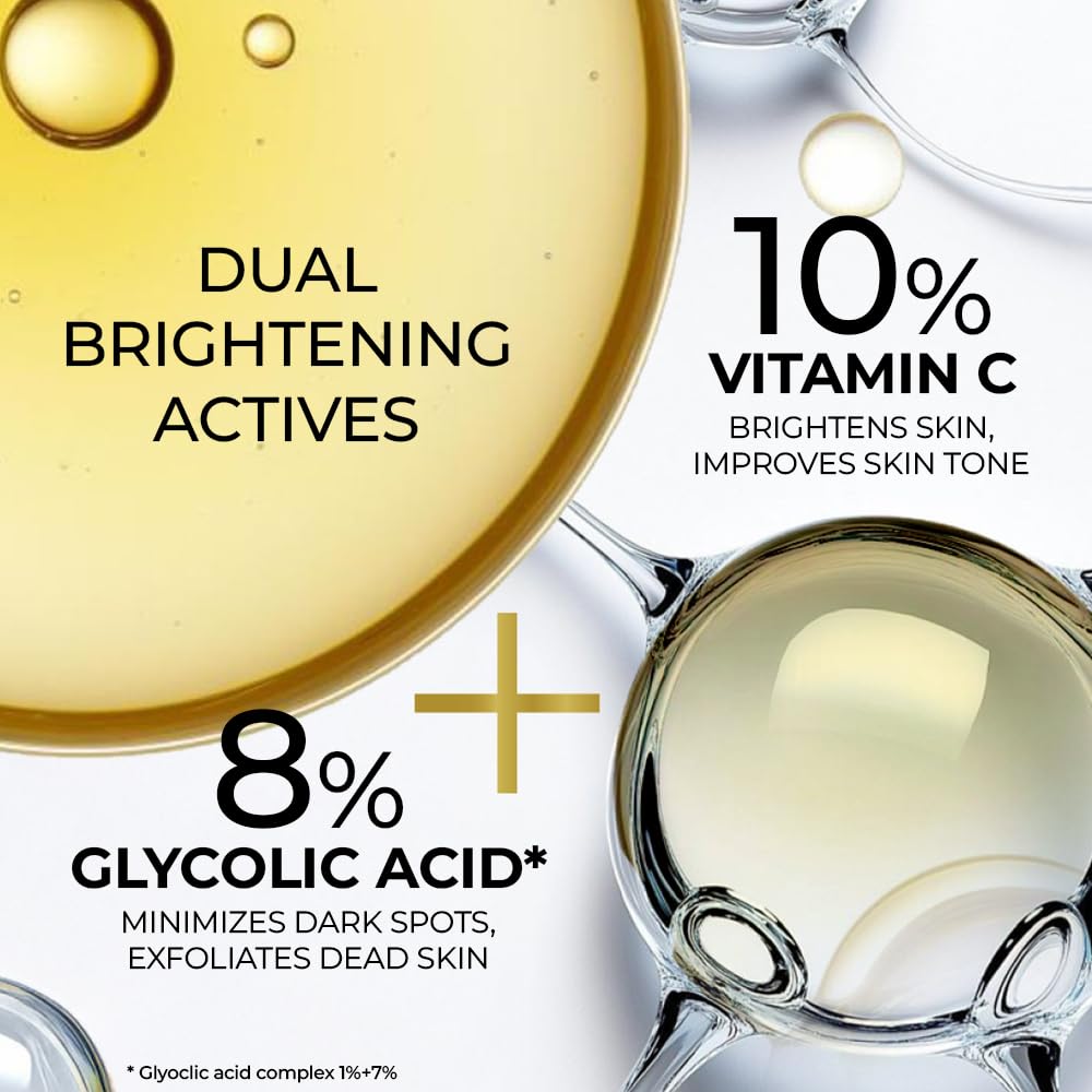 Streax Bright & Shine Face Serum 30 Ml Pack of 1 for Dark Spots Reduction Brighter Glowing Skin with Vitamin C