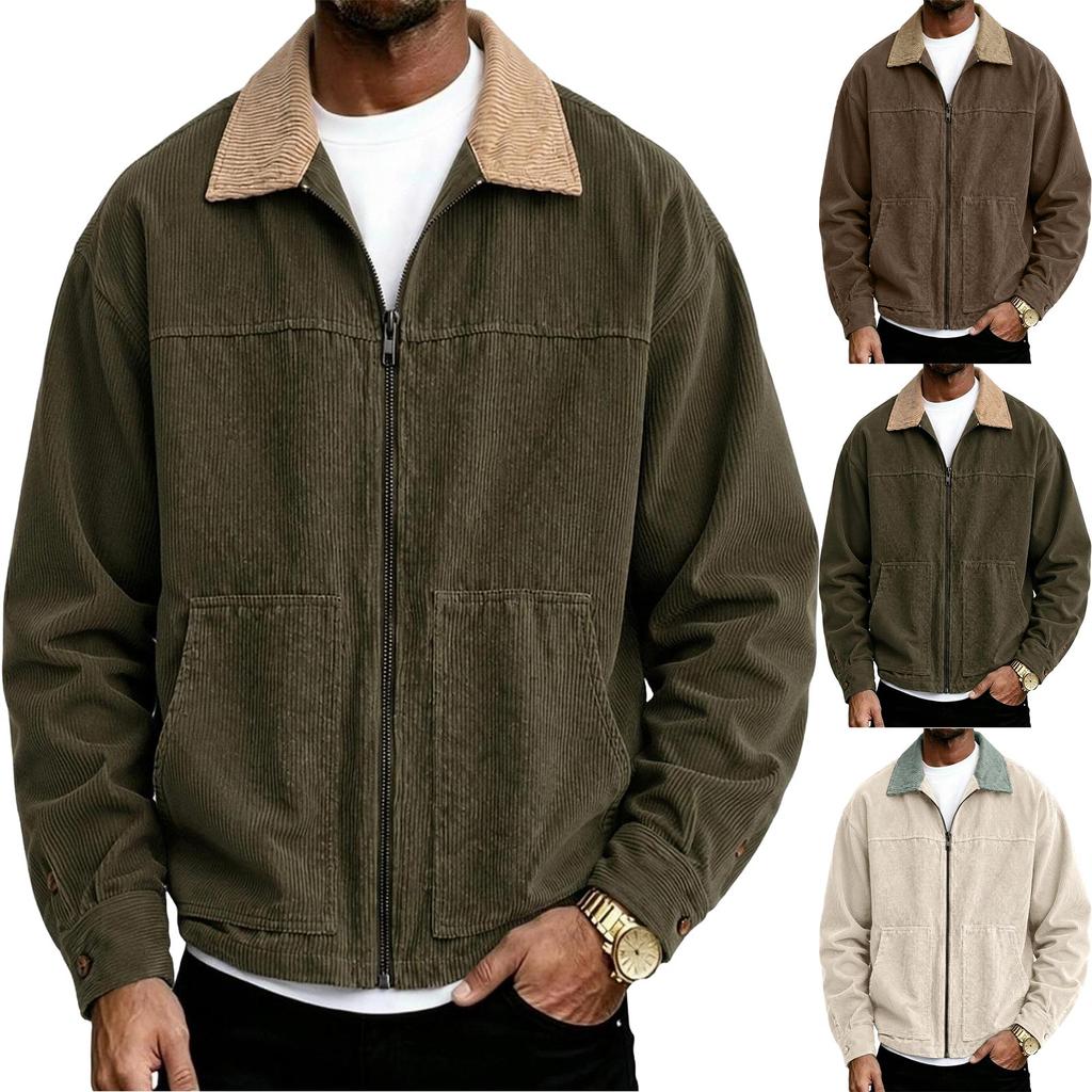 Men's Long Sleeve Loose Fit Shirt Jacket, Trendy Casual Thick Overshirt for Fall and Winter