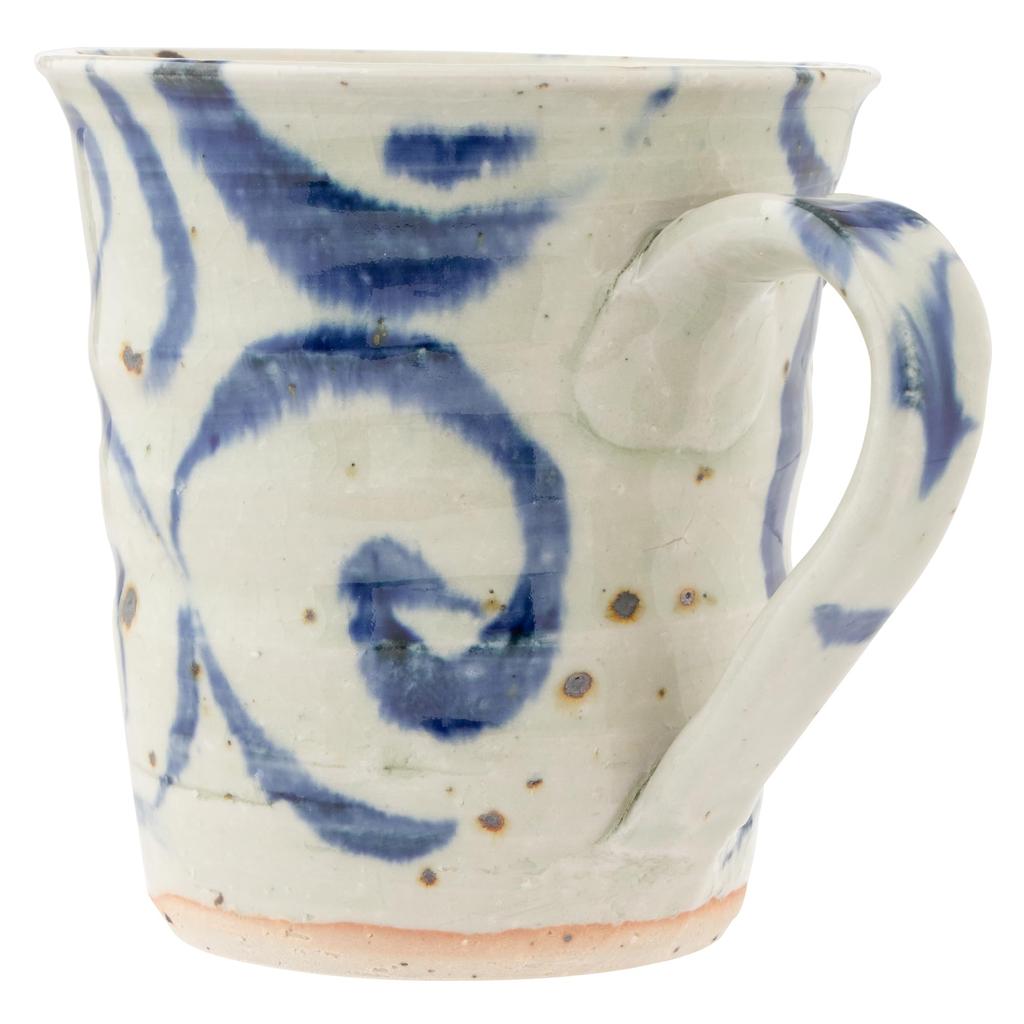 Marui Seito Shigaraki Ware Hechimon Mug, 320ml Capacity, Gosumaru Blue, 3-4462