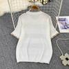 Summer Women O-neck Short Sleeve Sequined Knitted Sweater Pullover Tops