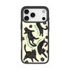 Applicable to Apple 17 mobile phone case, advanced sense 16 replaceable back plate 15promax magnetic mobile phone case, green light, black cat.