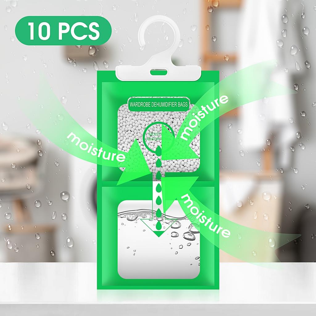 Moisture Absorbers 10 Pack Set, Hanging Closet Dehumidifier Bags, Humidity Packs, Desiccant, Closet Dehumidifiers With Fragrance Free
