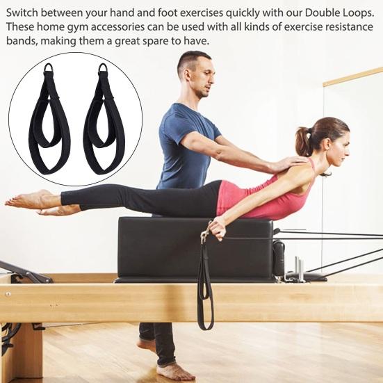 1 Pair Pilates Straps Pilates Double Loop Strap Reformer Fitness D-Ring Straps Padded Pilates Equipment D-Ring Yoga Exercise Straps Accessories