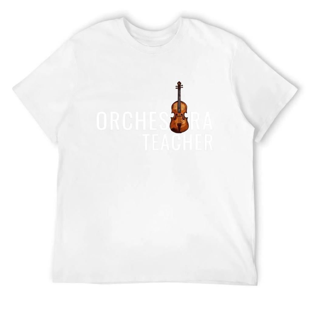 Orchestra Teacher Violinviolawith White Text T-Shirt Oversized Vintage Clothes Anime Clothes Plus Size Men Clothing
